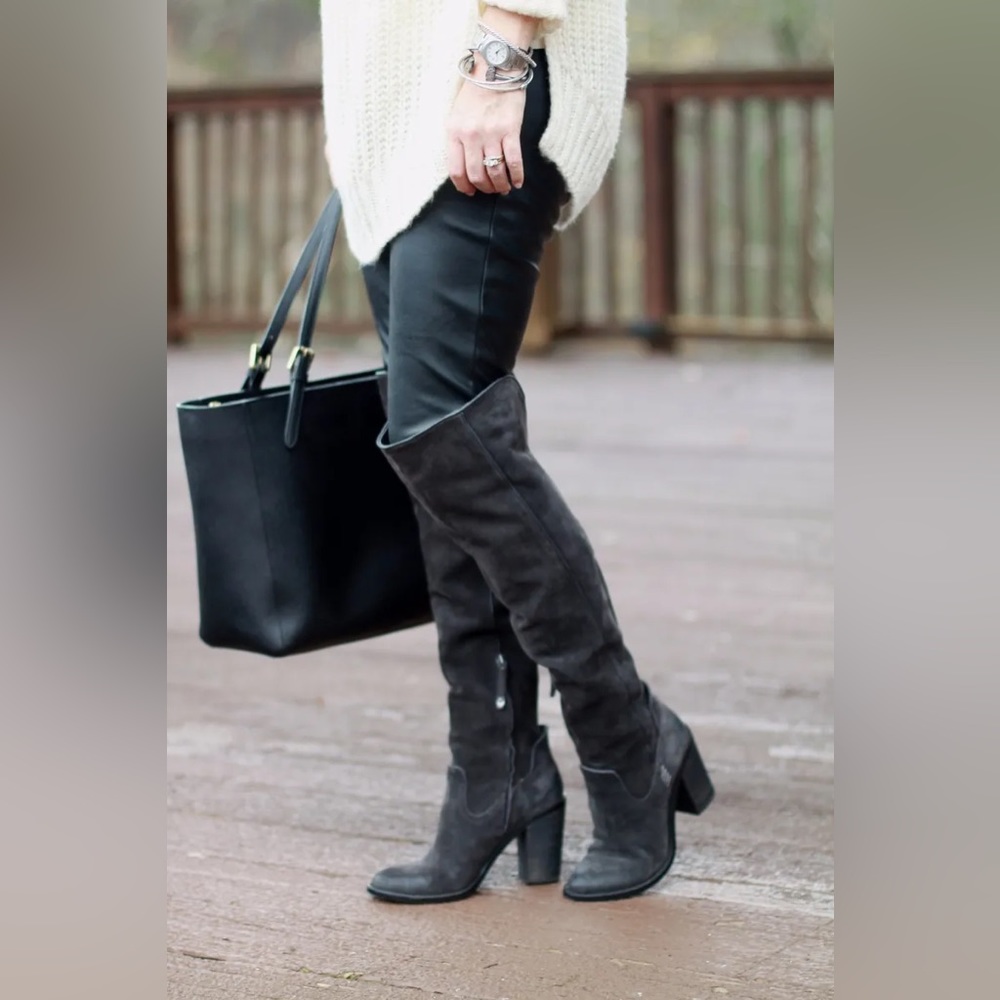 Dolce Vita Ohanna Over the Knee Boot Charcoal Suede